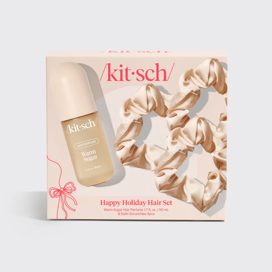 Happy Holiday Hair Set : Warm Sugar Hair Perfume & 3pc Satin Scrunchies