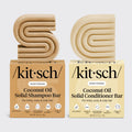 Kitsch coconut oil shampoo and conditioner bar combo for hydrating hair care, solid bars for soft and shiny hair