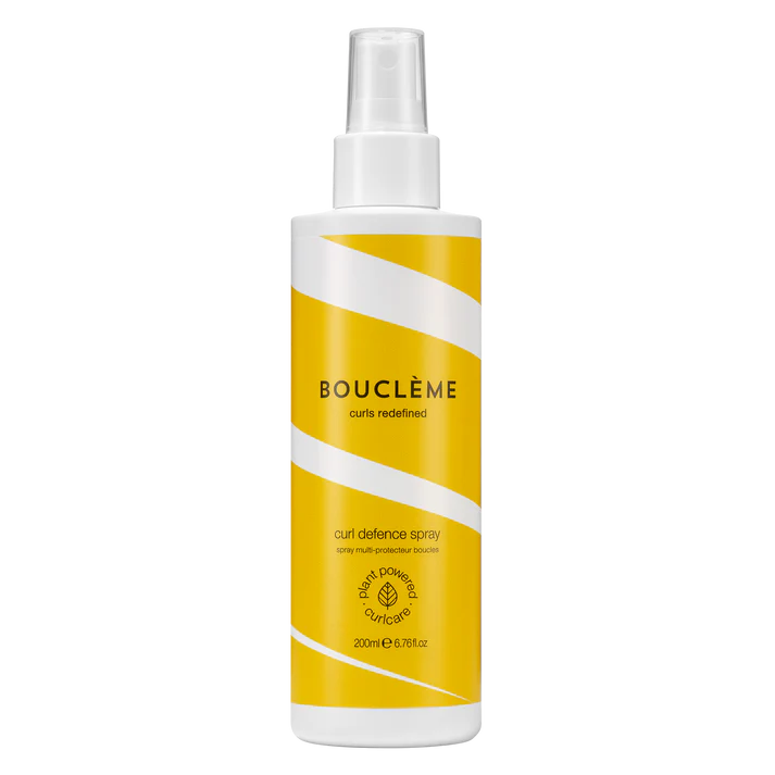Bouclème Curl Defence Spray for protecting curly hair from heat, humidity, UV rays, and frizz.