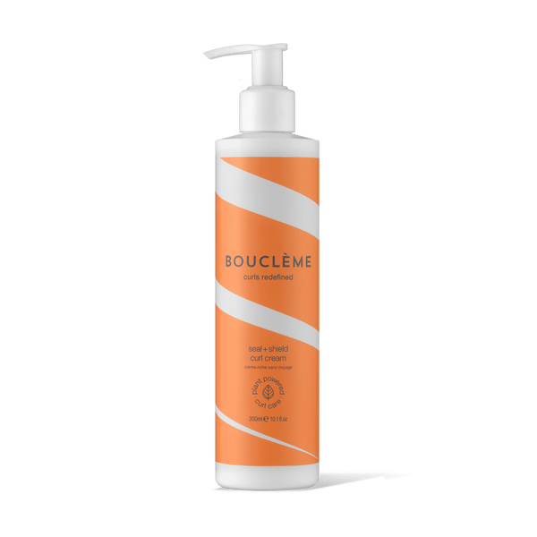 Bouclème Seal + Shield Curl Cream for hydrating, defining, smoothing, and protecting wavy, curly, and coily hair.